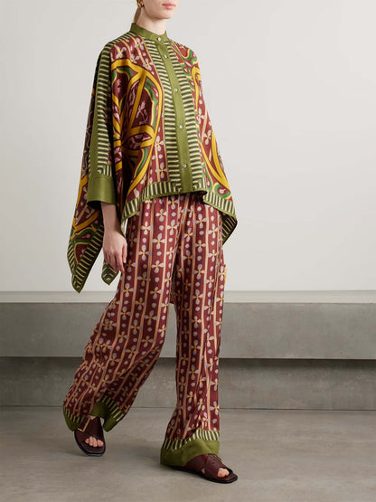 Bohemian Graphic Wide-Leg Pants