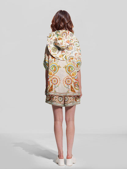 Abstract Floral Print Two-Piece Set