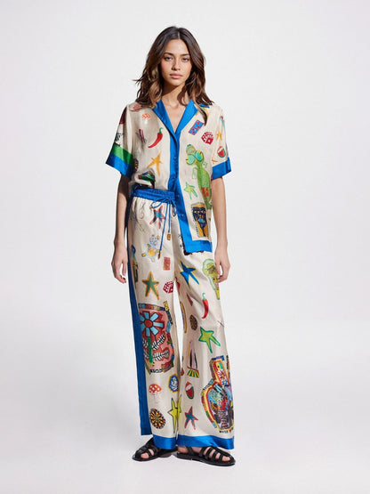 Custom Printed Color Block Pants