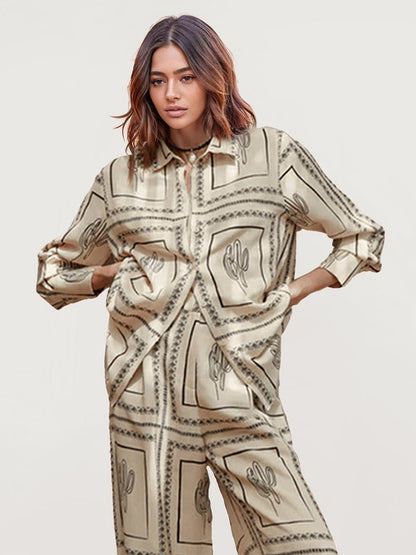 Cactus Print Long Sleeve Shirt