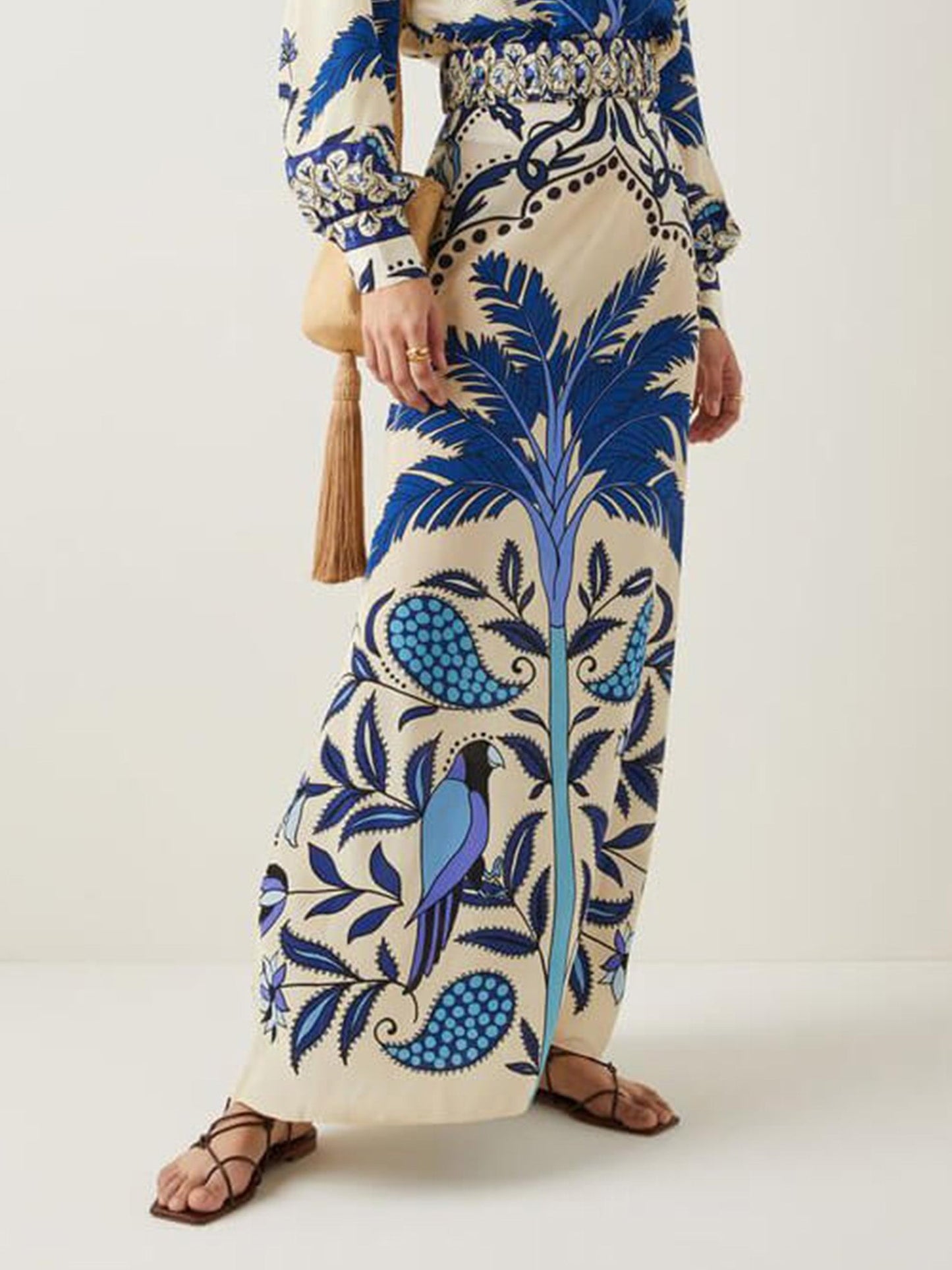 Colorful Printed Maxi Skirt Set