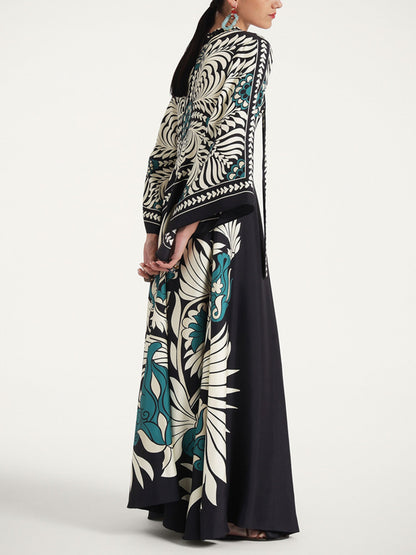 Tropical Print Long Dress