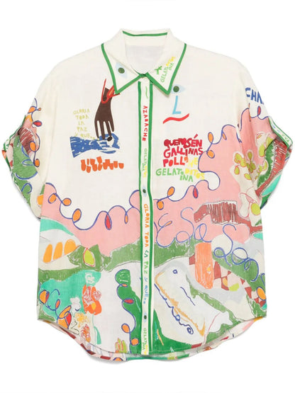 Retro Doodle Print Short Set