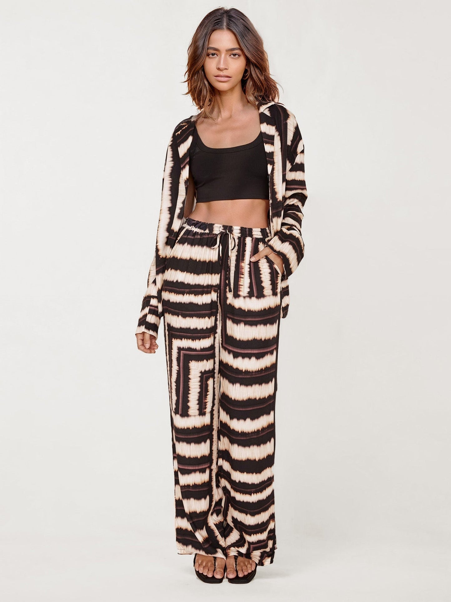 Boho Tie-Dye Wide-Leg Pants