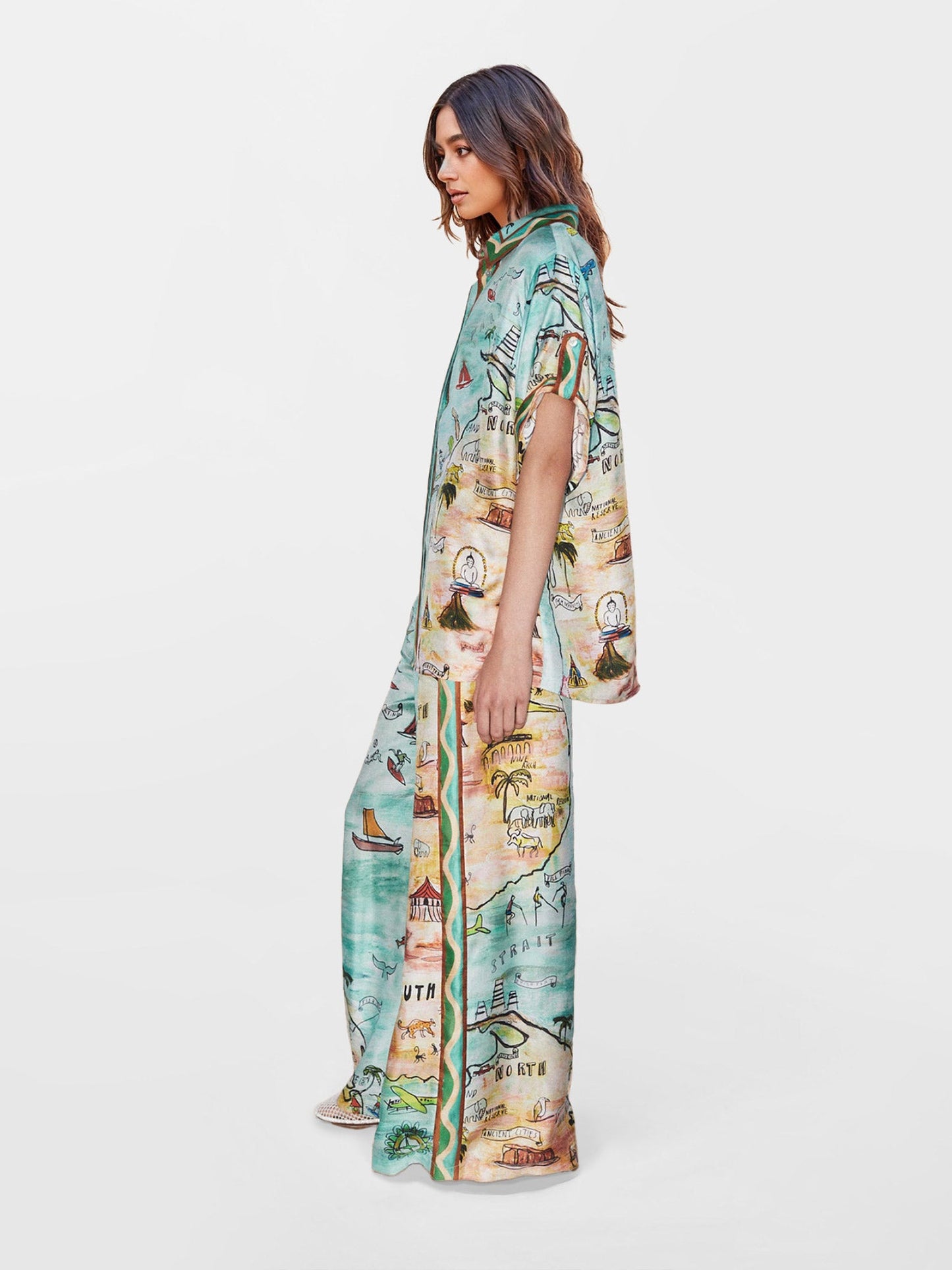 Wanderlust Map Oversized Shirt