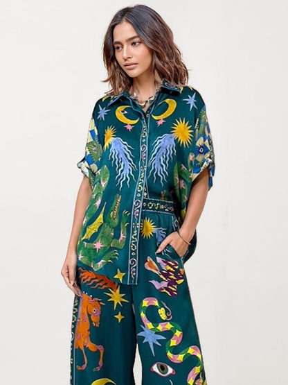 Mystic Night Celestial Print Shirt