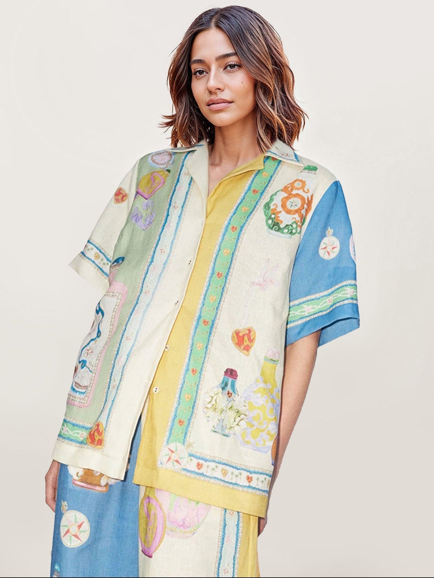 Court-Inspired Painted Print Shirt