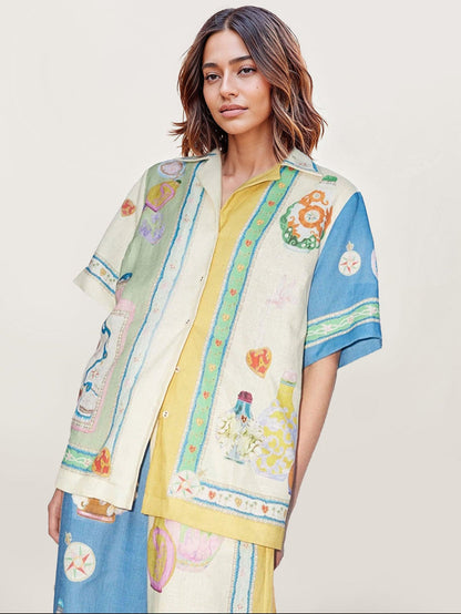 Court-Inspired Painted Print Shirt