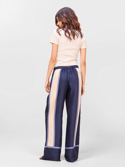Bold Stripe Print Wide-Leg Pants