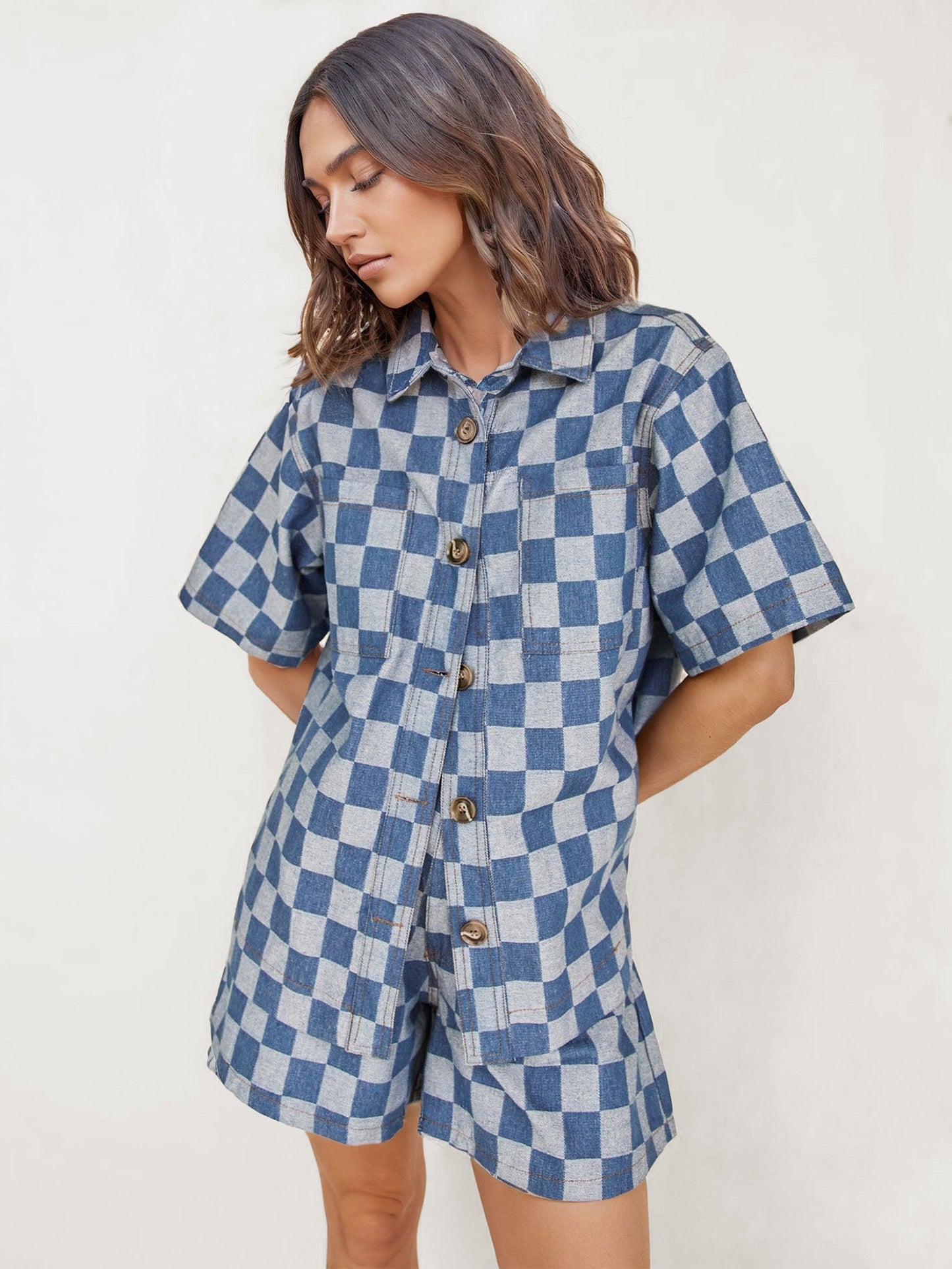 Checkerboard Breeze Denim Coastal Set