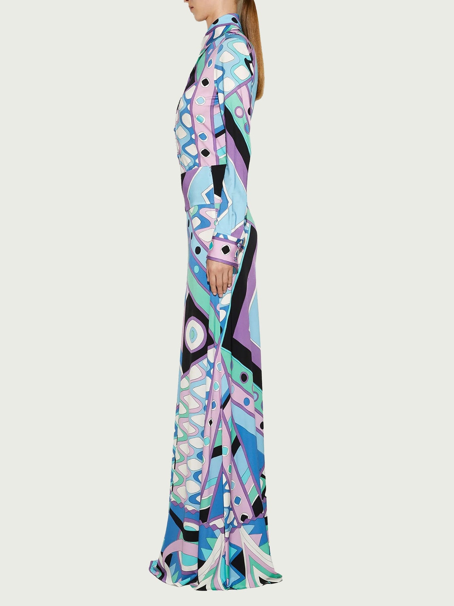 Geometric Print Shirt and Skirt Set