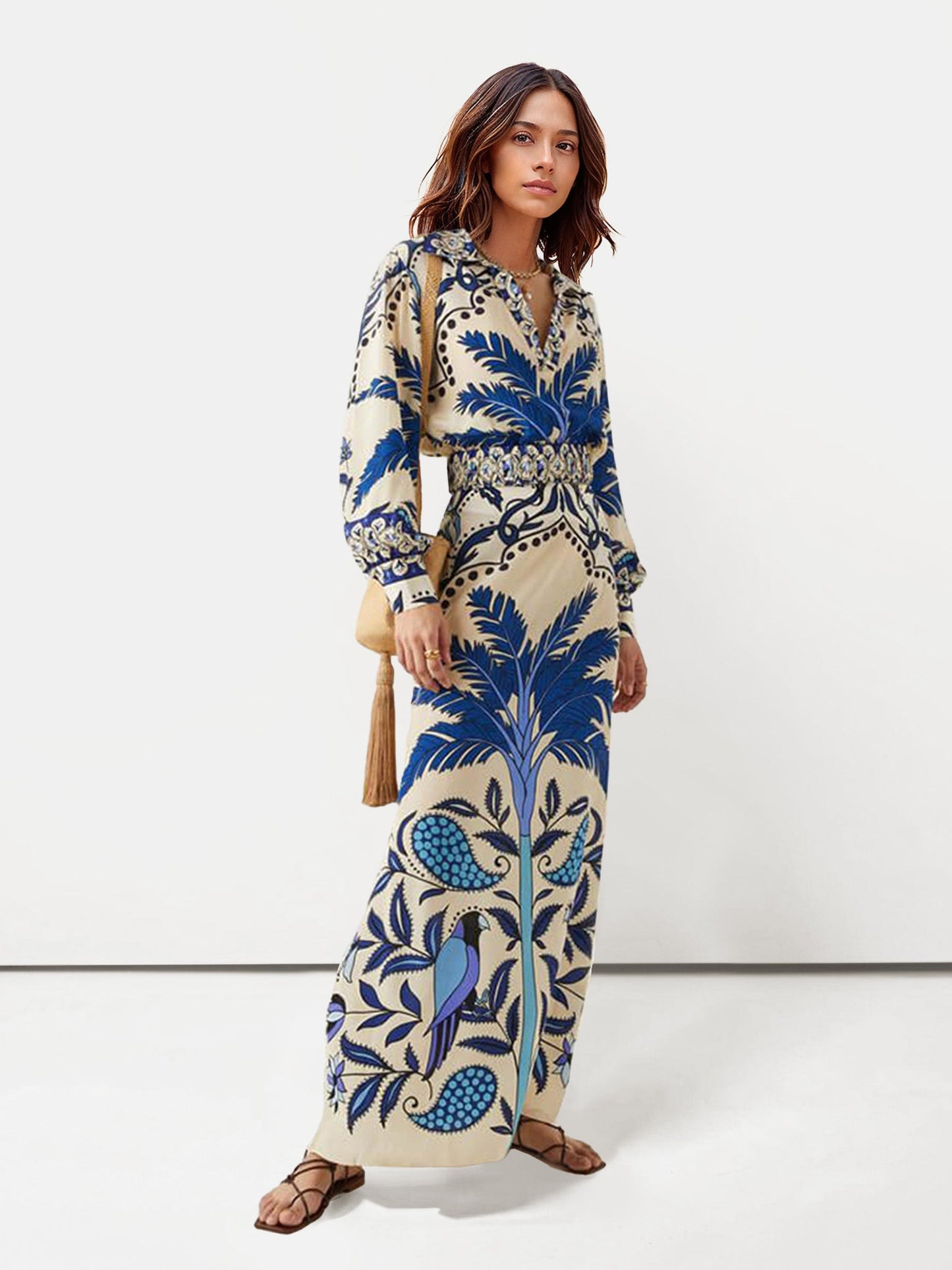 Colorful Printed Maxi Skirt Set