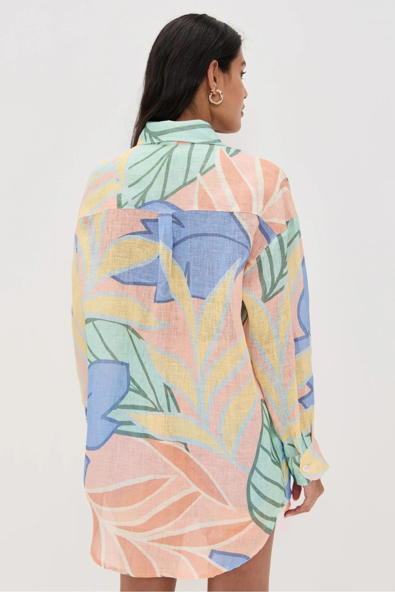 Playa Boyfriend Tropical Leaf Printed Short Set