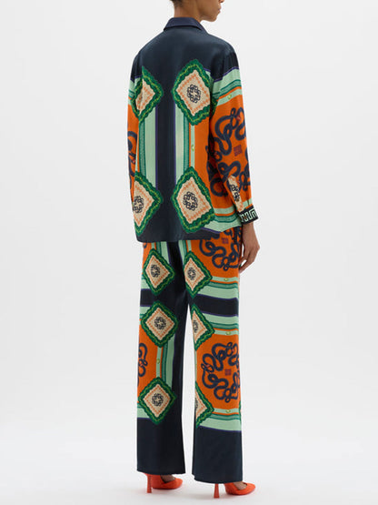Vibrant Mosaic Wide-Leg Pants