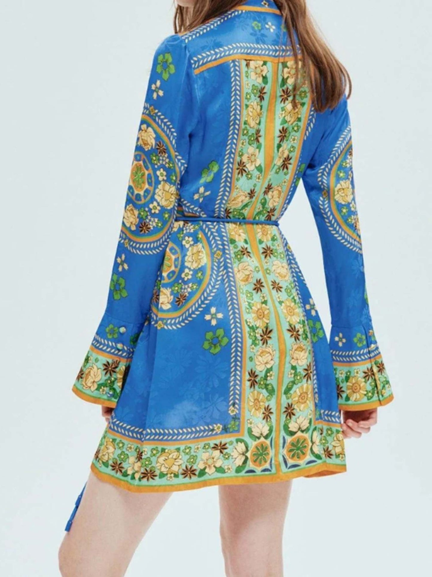 Bohemian Mini Dress with Belt