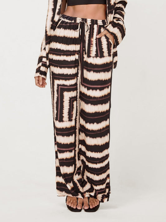 Boho Tie-Dye Wide-Leg Pants