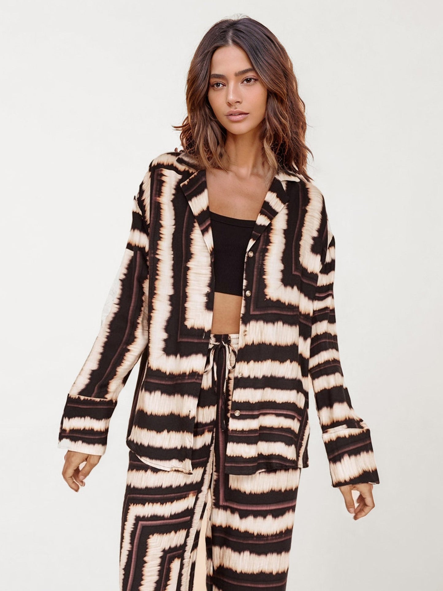 Boho Tie-Dye Button-Down Shirt