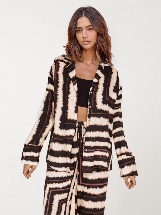 Boho Tie-Dye Button-Down Shirt