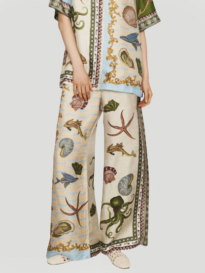Ocean Odyssey Wide-Leg Pants