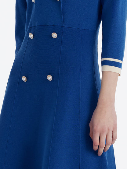 Fitted Double-Breasted V-Neck Mini Dress