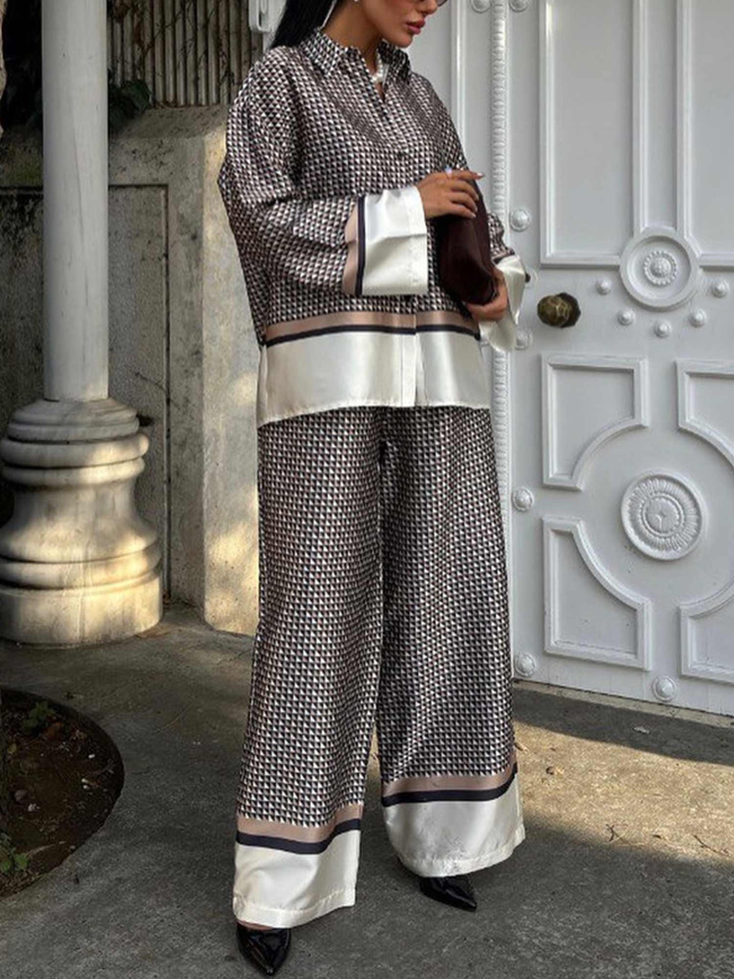 Noir Luxe Wide-Leg Pants