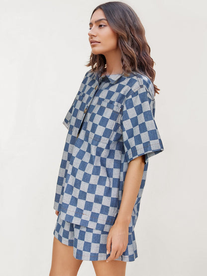 Checkerboard Breeze Denim Coastal Set