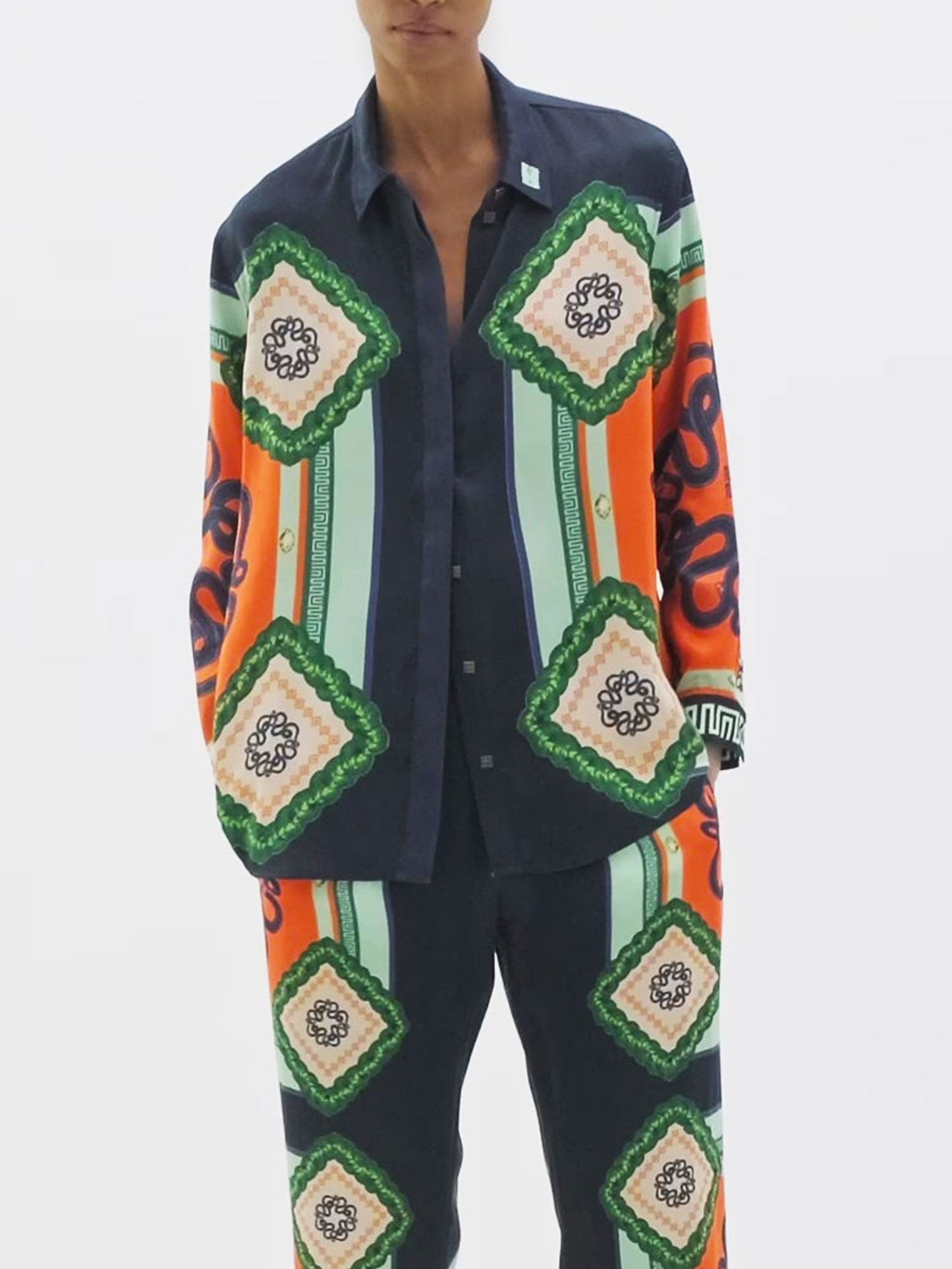 Vibrant Mosaic Print Shirt