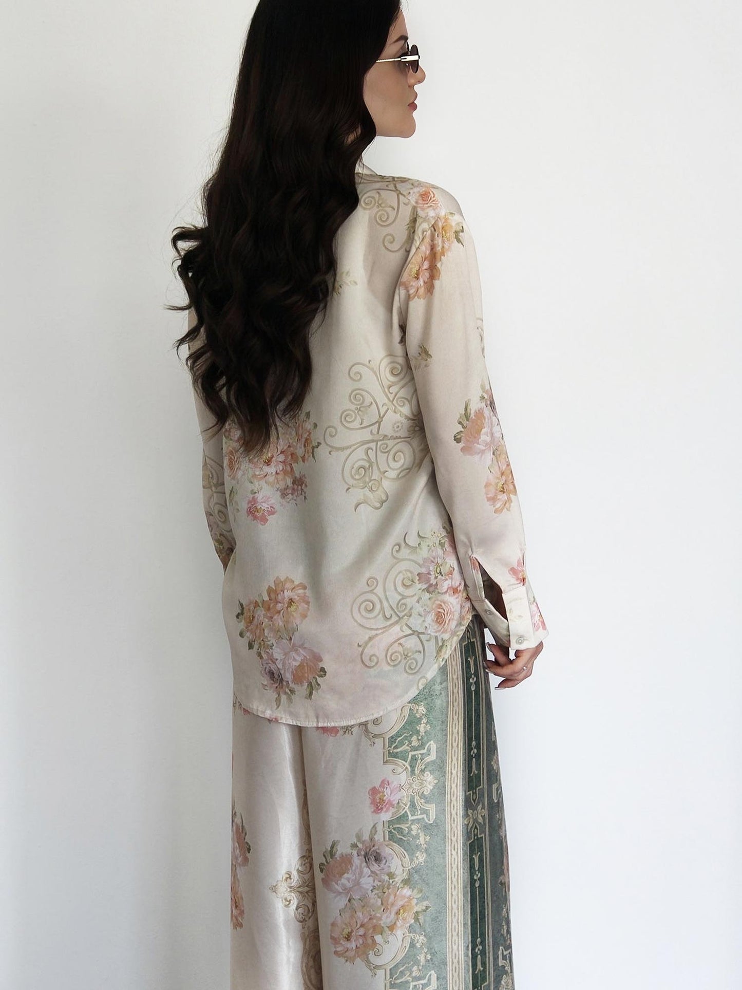 Baroque Floral Satin Shirt