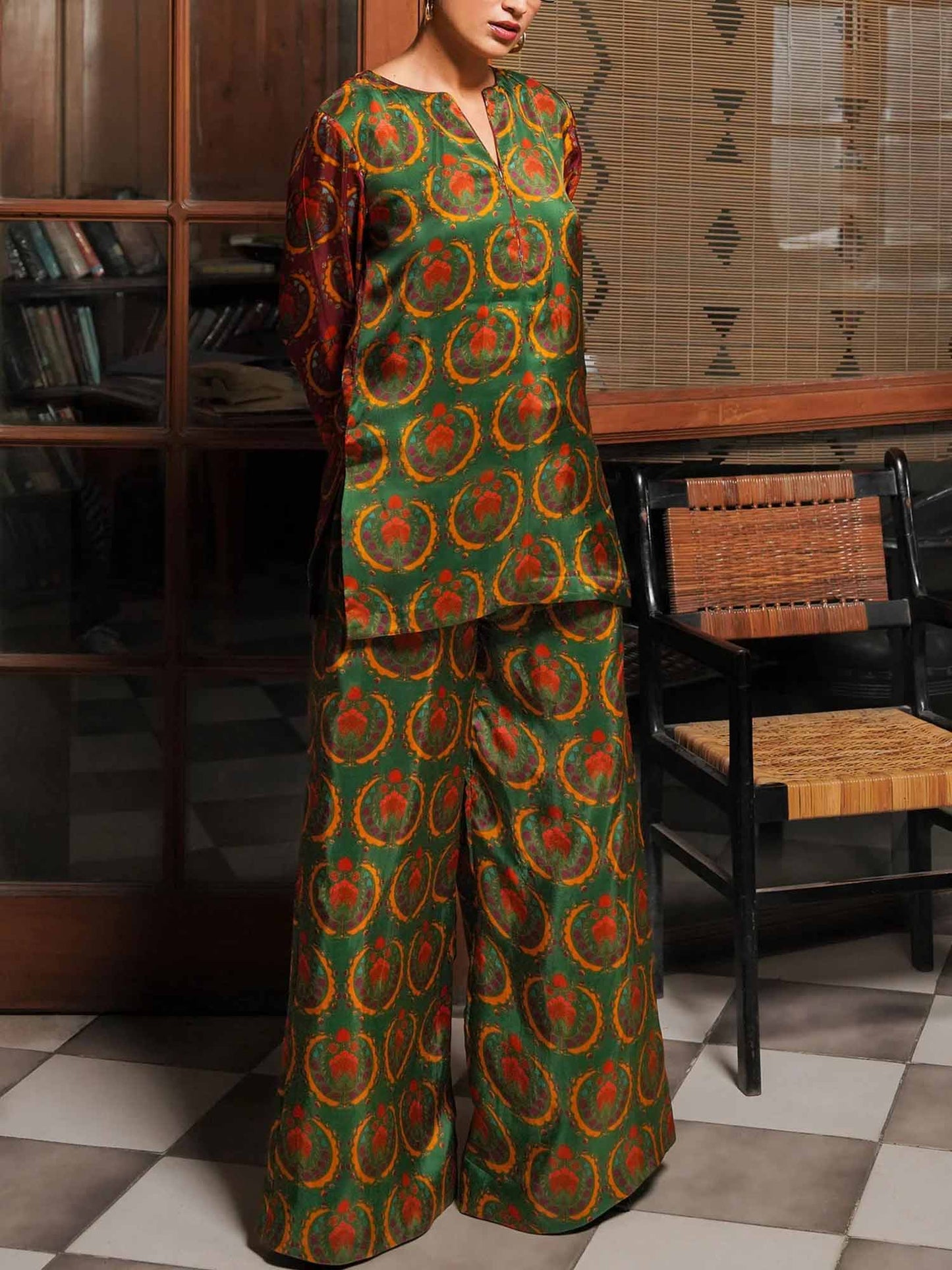 Printed Wide Leg Pants
