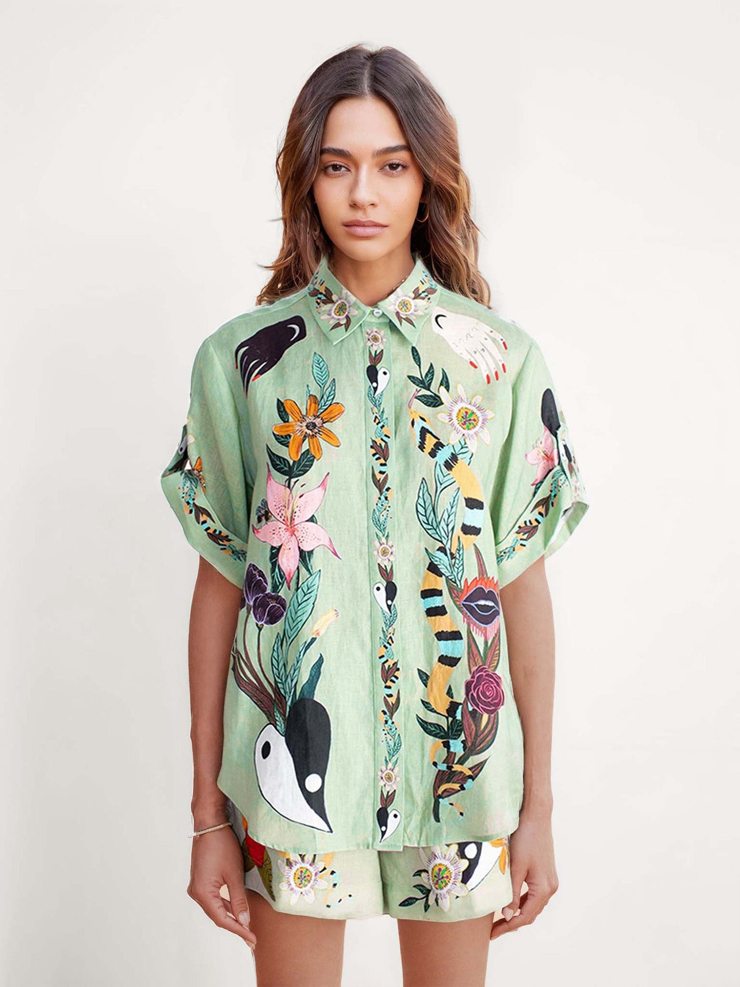 Botanical Dream Embroidered Two-Piece Set