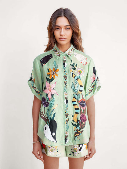 Botanical Dream Embroidered Two-Piece Set