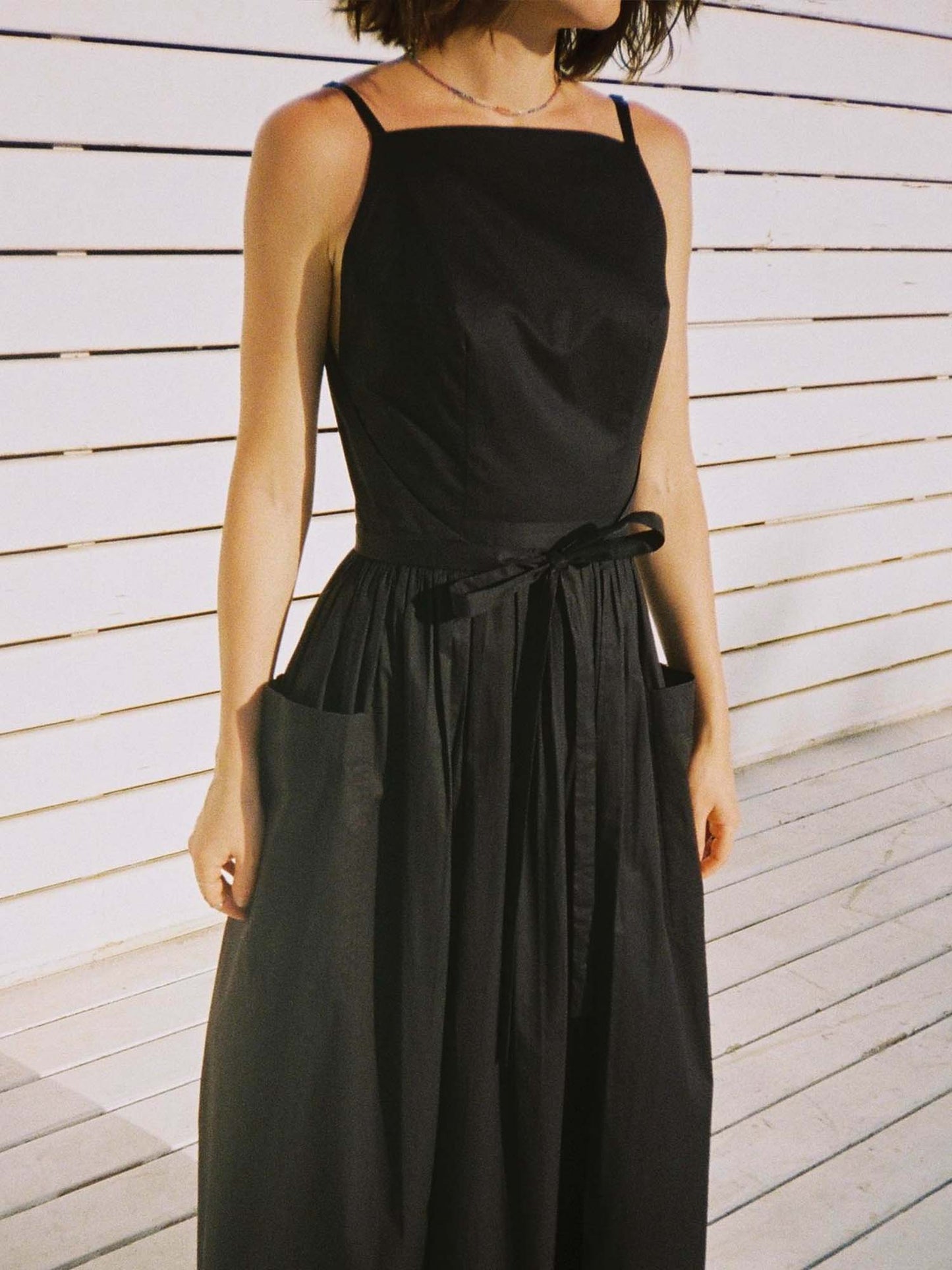 Black Belted Midi Dress