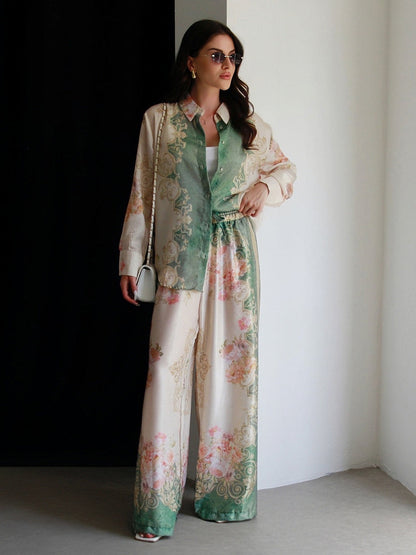 Baroque Floral Satin Shirt