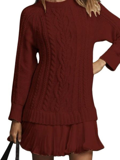 Twist Shape Knit Sweater Mini Dress
