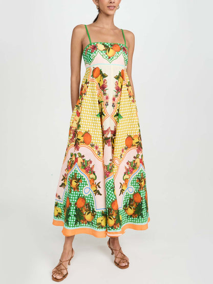 Citrus Garden Midi Dress