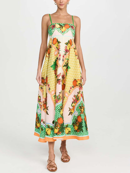 Citrus Garden Midi Dress