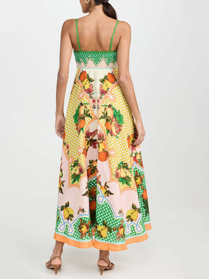 Citrus Garden Midi Dress