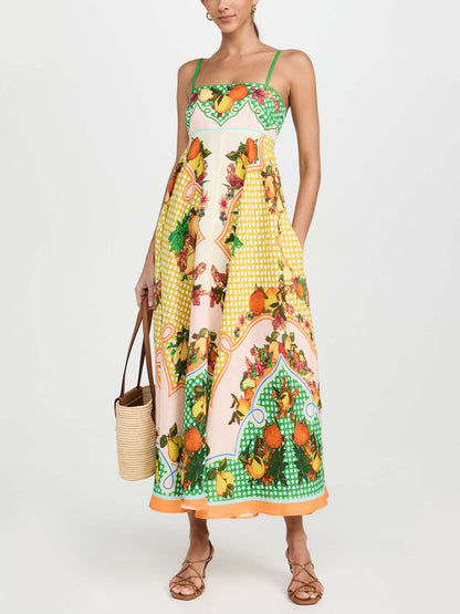 Citrus Garden Midi Dress