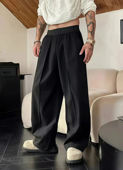 Men’s Wide Leg Dress Pants – High Waist Loose Fit Casual Straight Trousers