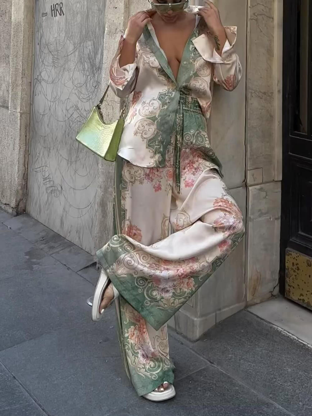 Baroque Floral Satin Shirt