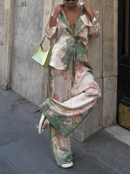 Baroque Floral Satin Shirt