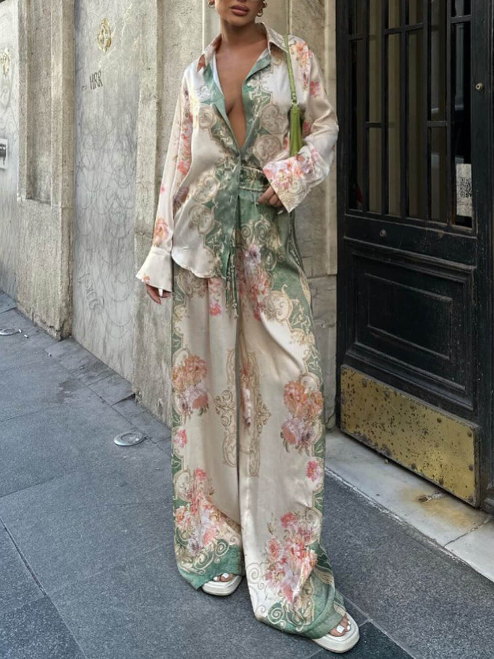 Baroque Floral Satin Shirt