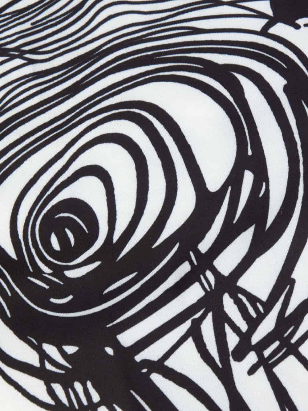 Abstract Line Print Short Sleeve Mini Dress