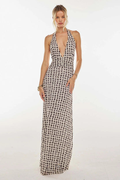 Camoni Polka Dot Diary Maxi Dress