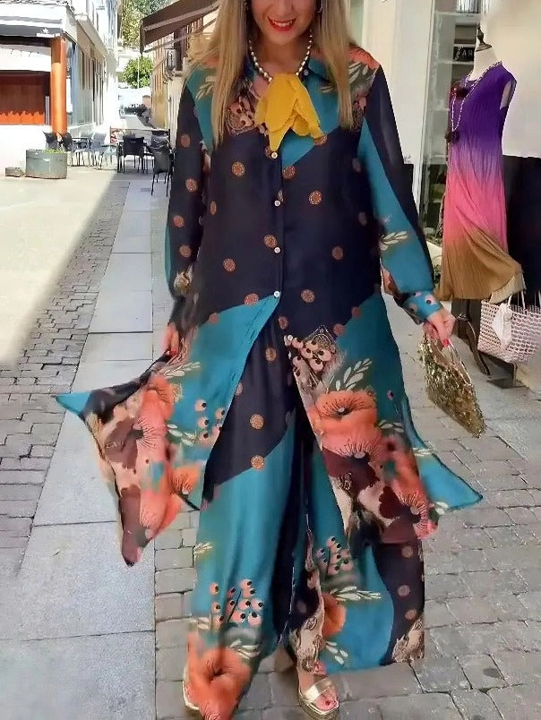 Floral Whisper Wide-Leg Pants