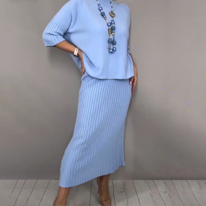 ✨ ⏳Time-Limited Special⏰Elegant Knit Sweater and Midi Skirt 2-Piece Set