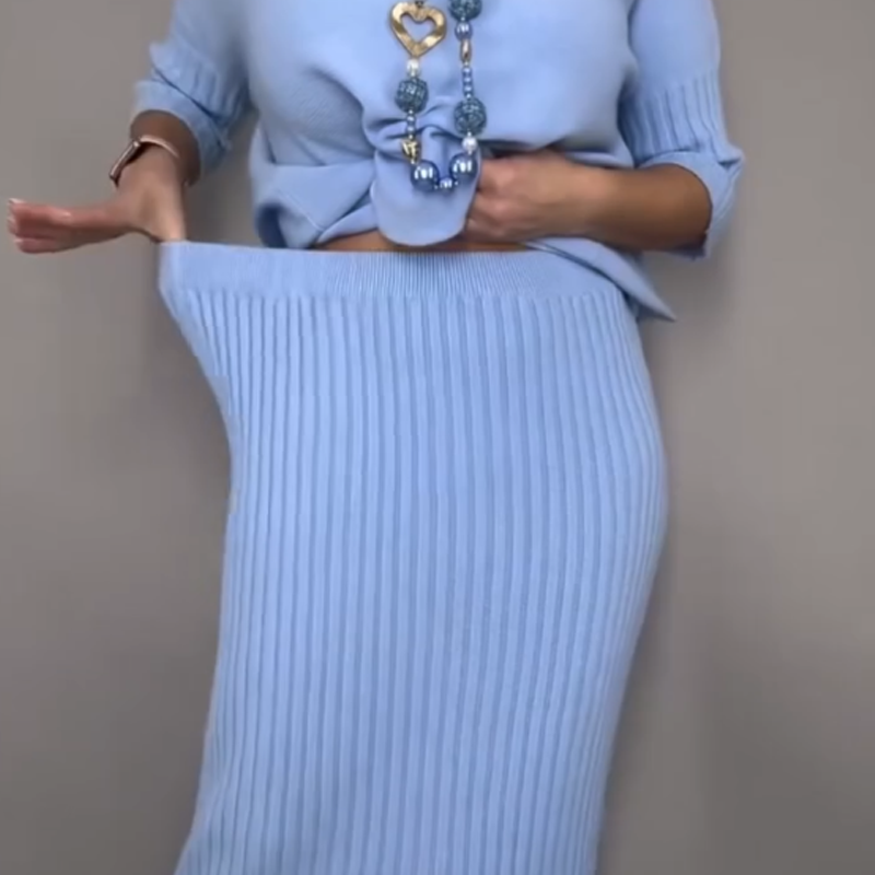 ✨ ⏳Time-Limited Special⏰Elegant Knit Sweater and Midi Skirt 2-Piece Set