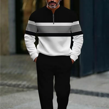 🔥Men's Graphic Print Pullover & Pants Set